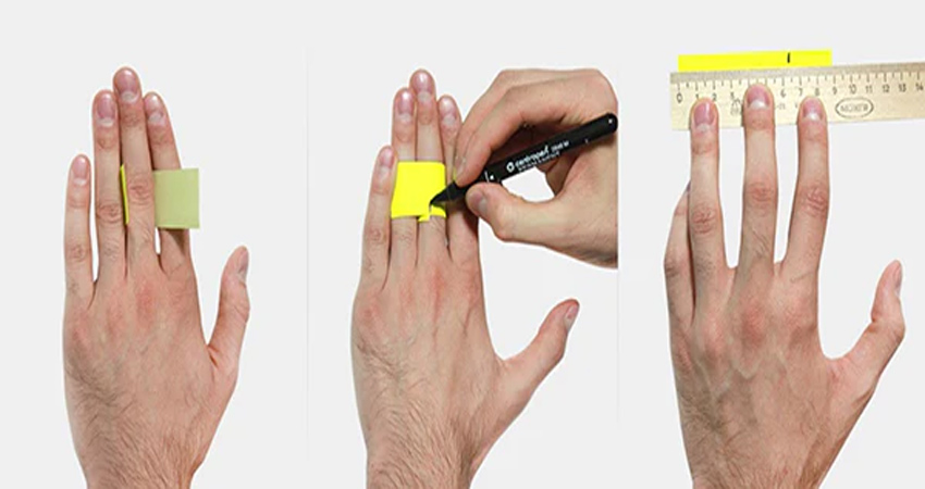 تعیین اندازه انگشتر با استفاده از خط کش و کاغذ