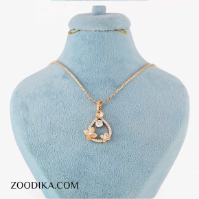 آویز گردنبند ژوپینگ طرح گل با زنجیر طلایی