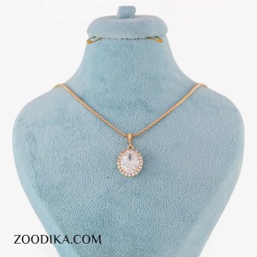 گردنبند ژوپینگ نگین دار طلایی رنگ ثابت