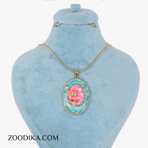 گردنبند دخترانه میناکاری مدل گل چندرنگ