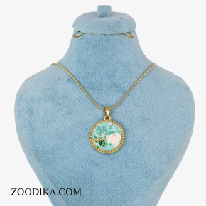 گردنبند فانتزی استیل مدل تلسکوپی ماه طلایی