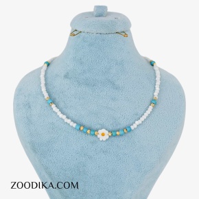 گردنبند منجوقی مدل گل فانتزی