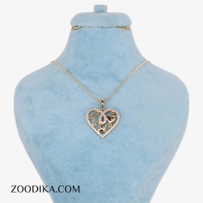 گردنبند ژوپینگ قلبی طلایی شیک نگین دار