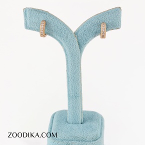 گوشواره حلقه ای ریز ژوپینگ نگین دار طلایی