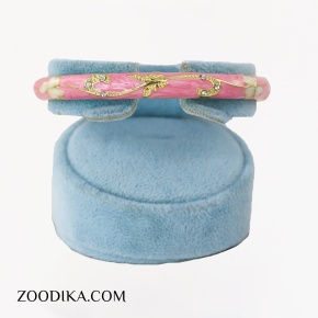 بنگل میناکاری طرح گل صورتی رنگ ثابت بنگل میناکاری طرح گل صورتی رنگ ثابت