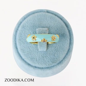 انگشتر دخترانه میناکاری طرحدار صورتی