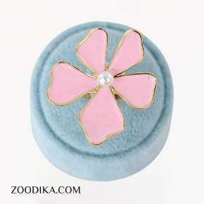 انگشتر میناکاری صورتی رنگ ثابت فری سایز