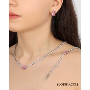 سرویس زنانه جواهری استیل طرح آمیتیست کد AAA-119