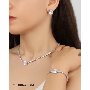 سرویس زنانه جواهری استیل کد AAA-120