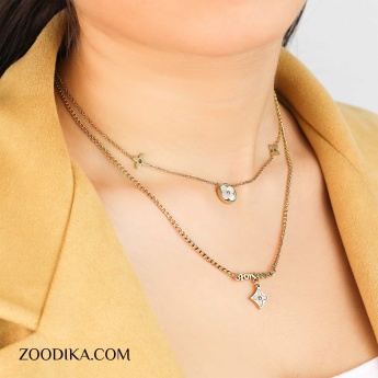 گردنبند زنانه استیل طرح لویی ویتون کد AAB-214