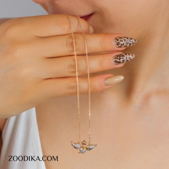 گردنبند زنانه ژوپینگ مدل شاپرک کد AAB-86