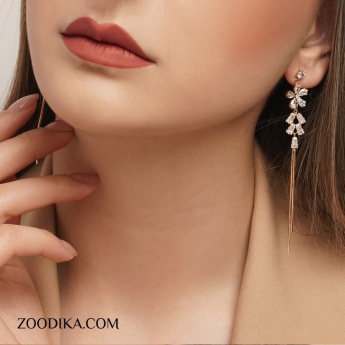 گوشواره میخی زنانه ژوپینگ مدل گل کد AAC-291