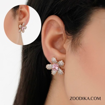گوشواره زنانه ژوپینگ مدل گل کد AAC-547