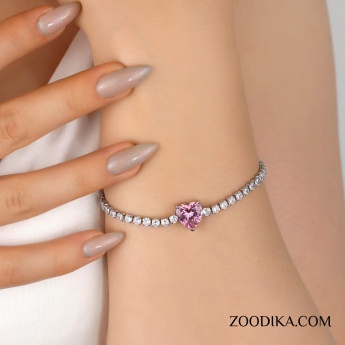 دستبند زنانه جواهری استیل مدل قلب کد AAD-189
