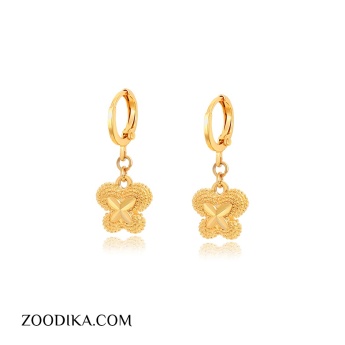 گوشواره زنانه حلقه ای گلدار کد C214