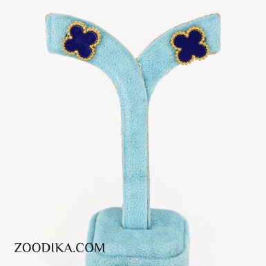 گوشواره میخی ونکلیف سرمه ای رنگ ثابت