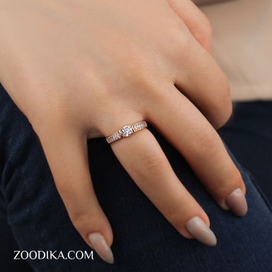 انگشتر زنانه ژوپینگ مدل سولیتر کد AAE-301