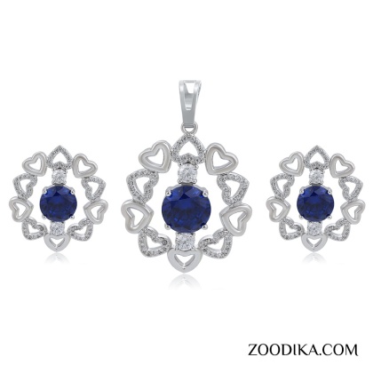 نیم ست زنانه زودیکا طرح یاقوت کبود کد A24