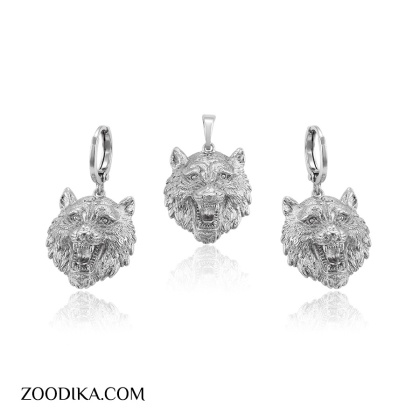 نیم ست زنانه طرح جواهر نقره ای کد A232