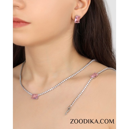 سرویس زنانه جواهری استیل طرح آمیتیست کد AAA-119