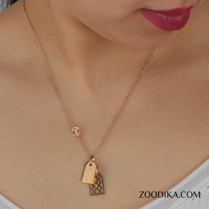 گردنبند زنانه استیل طرح لویی ویتون کد AAB-163