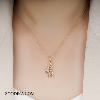 آویز گردنبند و زنجیر زنانه نگین دار