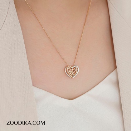 گردنبند زنانه ژوپینگ مدل قلب کد AAB-314