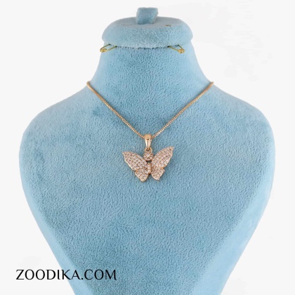 گردنبند زنانه ژوپینگ مدل پروانه کد AAB-317
