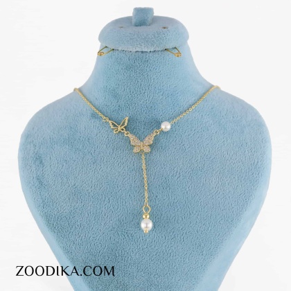 گردنبند زنانه مدل پروانه کد AAB-410