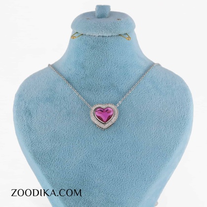 گردنبند زنانه استیل نگین سواروسکی مدل قلب کد AAB-429