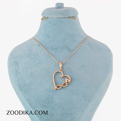 گردنبند ژوپینگ اصل قلبی با طرح بی نهایت رنگ ثابت