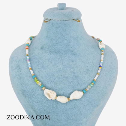 گردنبند ساحلی جدید با مهره و منجوق شیک