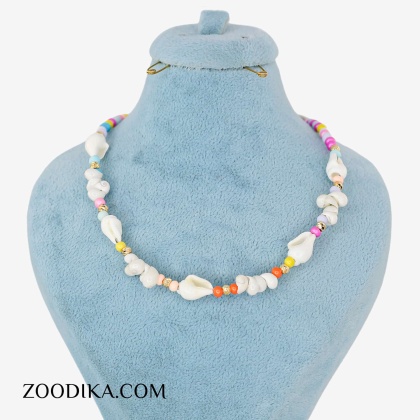 گردنبند فانتزی ساحلی با منجوق های رنگی