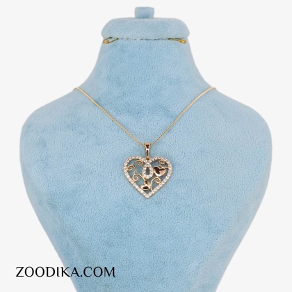 گردنبند ژوپینگ قلبی طلایی شیک نگین دار