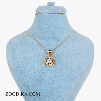 گردنبند ژوپینگ دو قلبی نگین دار خفن رنگ ثابت