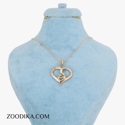 گردنبند دخترانه ظریف ژوپینگ قلبی نگین دار