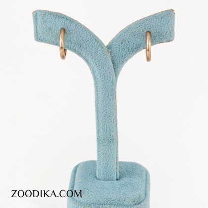 گوشواره حلقه ای بدون نگین طلایی قطر 1 سانت