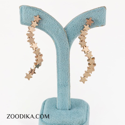 گوشواره زنانه آویزی ستاره طلایی رنگ ثابت