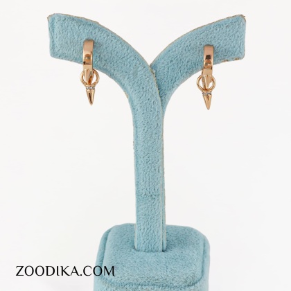 گوشواره ژوپینگ حلقه ای میخ دار طلایی رنگ ثابت