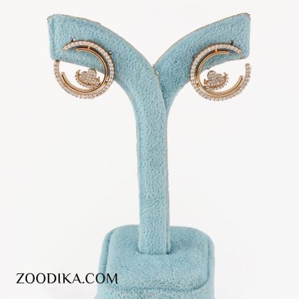 گوشواره قلبی ژوپینگ اصل نگین دار شیک مجلسی