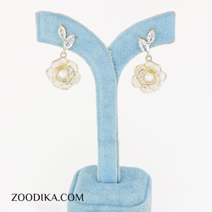 گوشواره میخی گل بدل جدید نگین دار