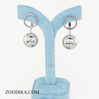 گوشواره جدید فشن نقره ای مدل گوی