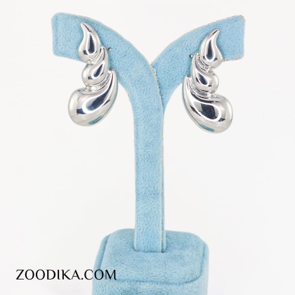 گوشواره فشن دخترانه نقره ای طرح موج