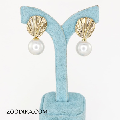 گوشواره بدل دخترانه خفن طلایی مرواریدی