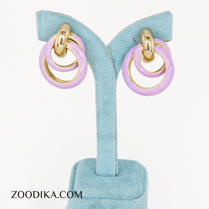 گوشواره میناکاری دایره ای یاسی خفن