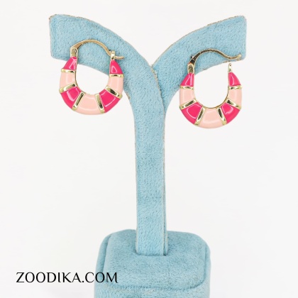 گوشواره بدل حلقه ای میناکاری جدید