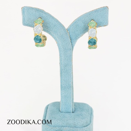 گوشواره میخی میناکاری جدید رنگی طرح گل
