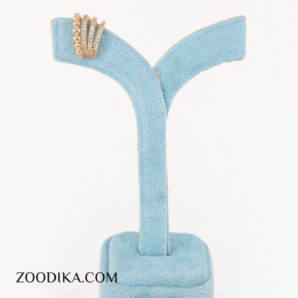 گوشواره ایرکاف ژوپینگ نگین دار طلایی رنگ ثابت