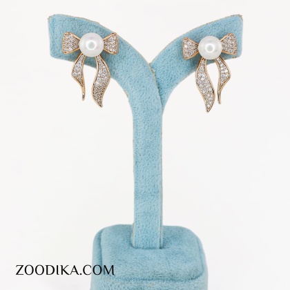 گوشواره ژوپینگ پاپیونی مرواریدی خفن