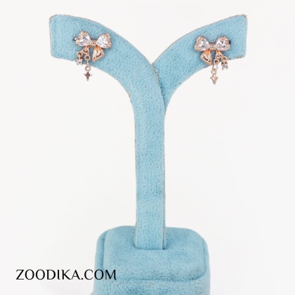 گوشواره میخی پاپیونی دخترانه ژوپینگ طلایی خفن